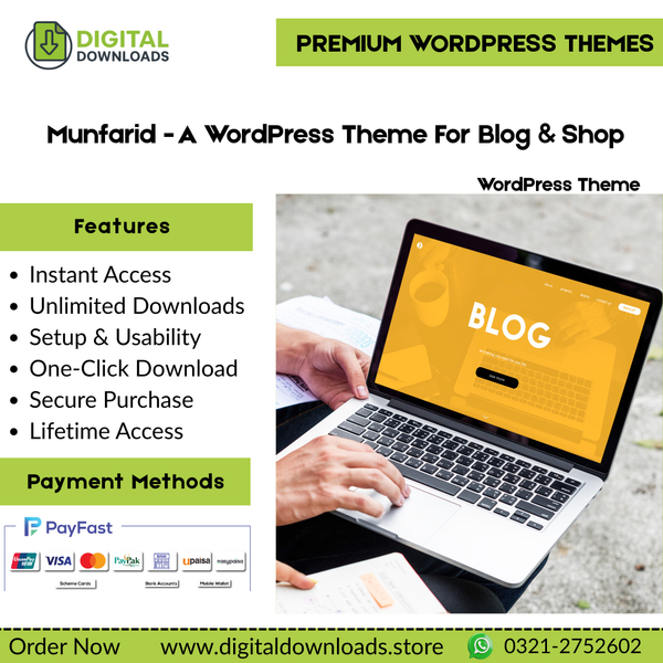 Munfarid - A WordPress Theme For Blog & Shop
