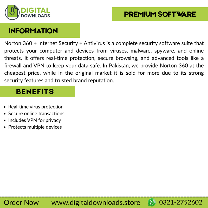 Norton 360 + Internet Security + Antivirus