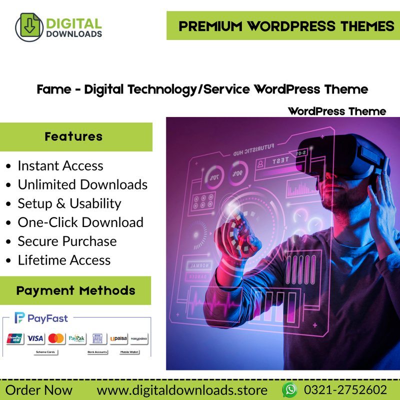 Fame - Digital Technology/Service WordPress Theme