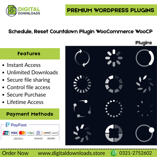 Schedule, Reset Countdown Plugin WooCommerce WooCP