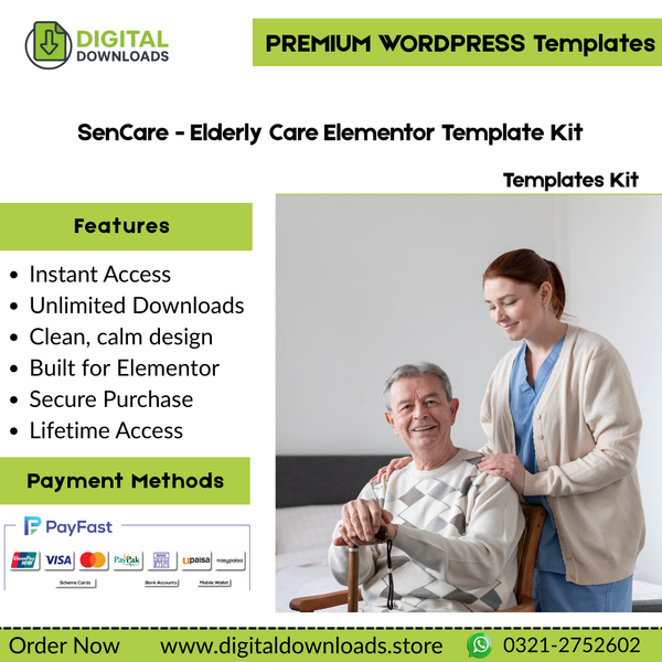 SenCare - Elderly Care Elementor Template Kit